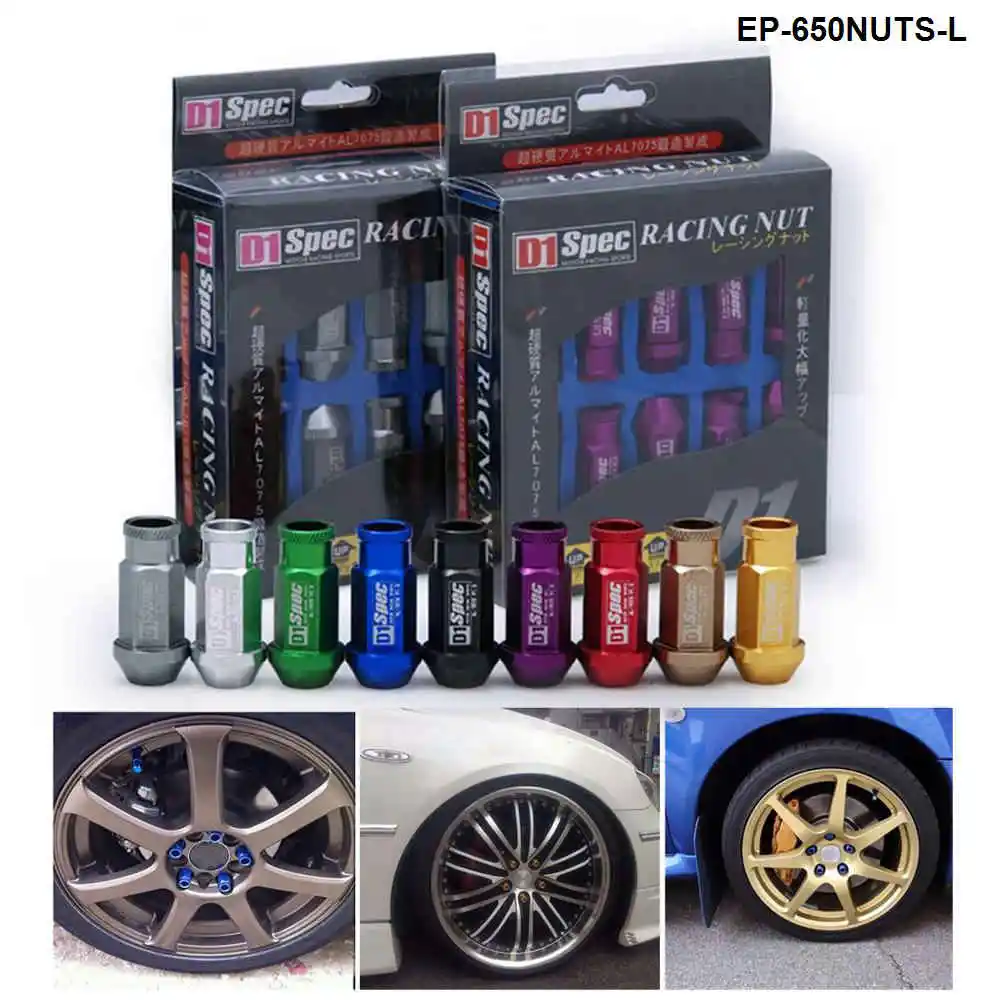 D1spec Jdm Заготовка алюминиевых колесных гонок гаечные гайки m12x1 25/m12x1 5 L:52 мм 20
