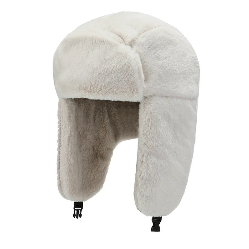 

2021 Autumn and Winter Fashion Female Hat Lei Feng Hat Outdoor Riding Warm Ear Protection Cute Shade Fleece Hat
