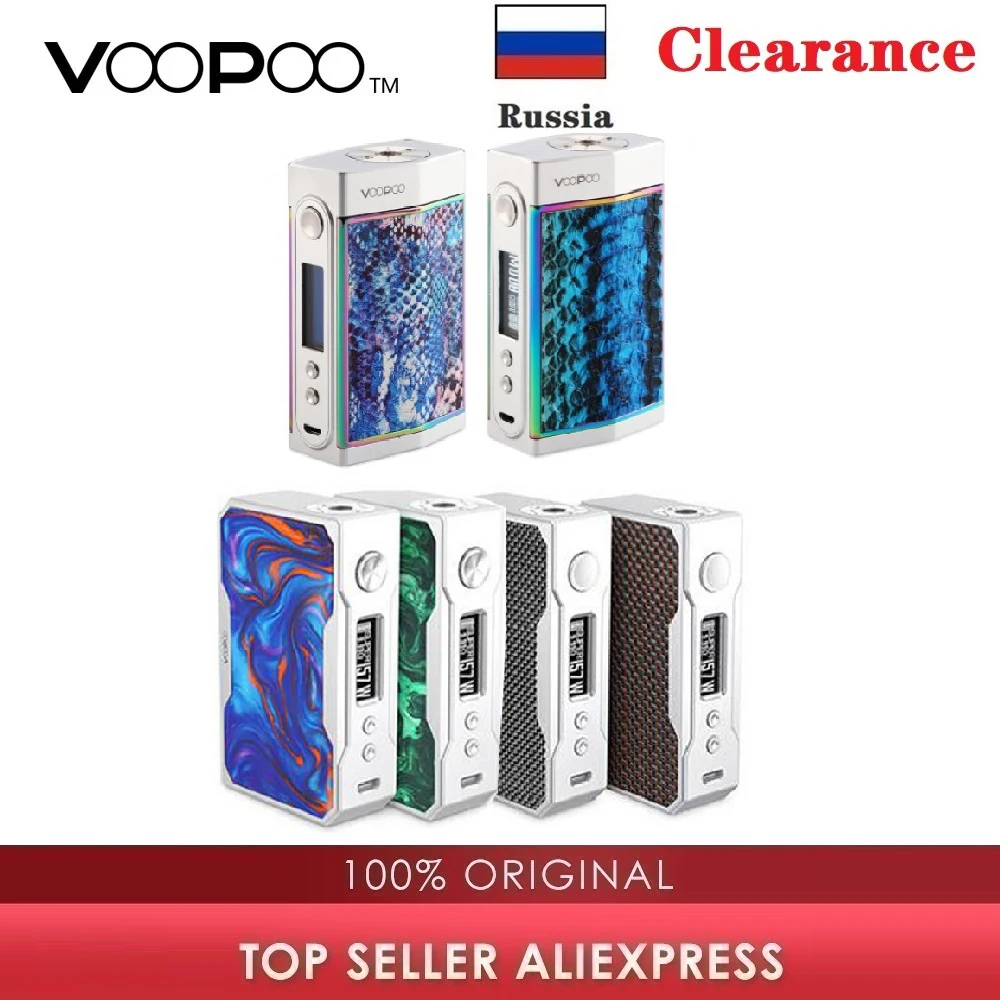 100% Аутентичный бокс мод VOOPOO Drag 157 Вт TC TOO 180 с аккумулятором No18650 VS 2 / luxe Mod|vape kit|mod kitmod