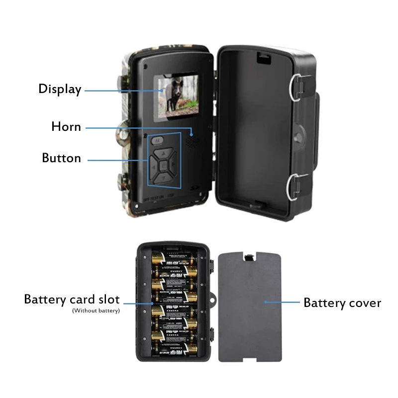 

1080P Wildlife Trail Camera Photo Traps Night-Vision Hunting Cameras Waterproof Detector Infrared Heat Detection