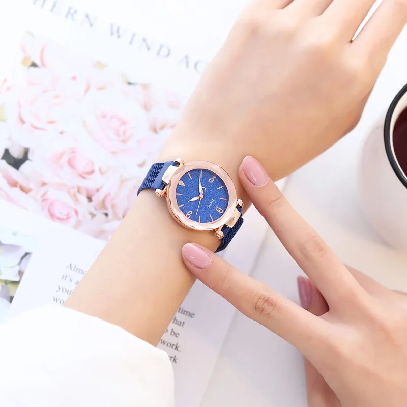 Модные женские магнитный ремешок роскошные часы браслет Мода 2019 аналоговые