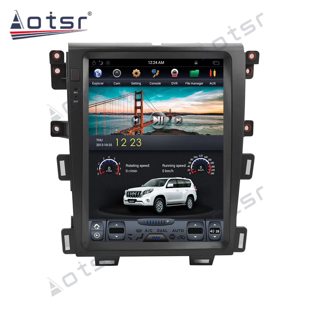 Автомагнитола AOTSR Tesla Android 9 PX6 для Ford Edge 2007 2014 автомобильный GPS навигатор DSP CarPlay 2 Din