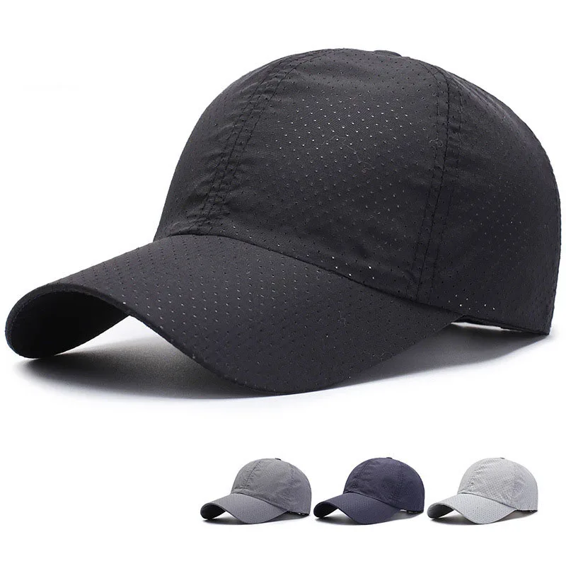 

1pcs 2021 Baseball Cap Unisex Summer Solid Thin Mesh Portable Quick Dry Breathable Sun Hat Golf Tennis Running Hiking Camping