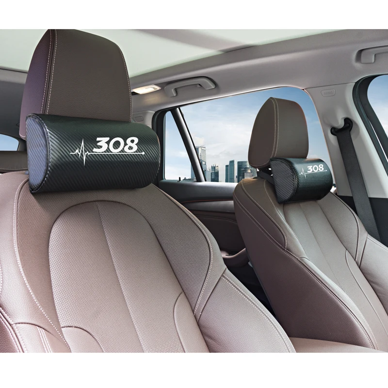 Автомобильная подушка для шеи из углеродного волокна подголовник дорожная Peugeot