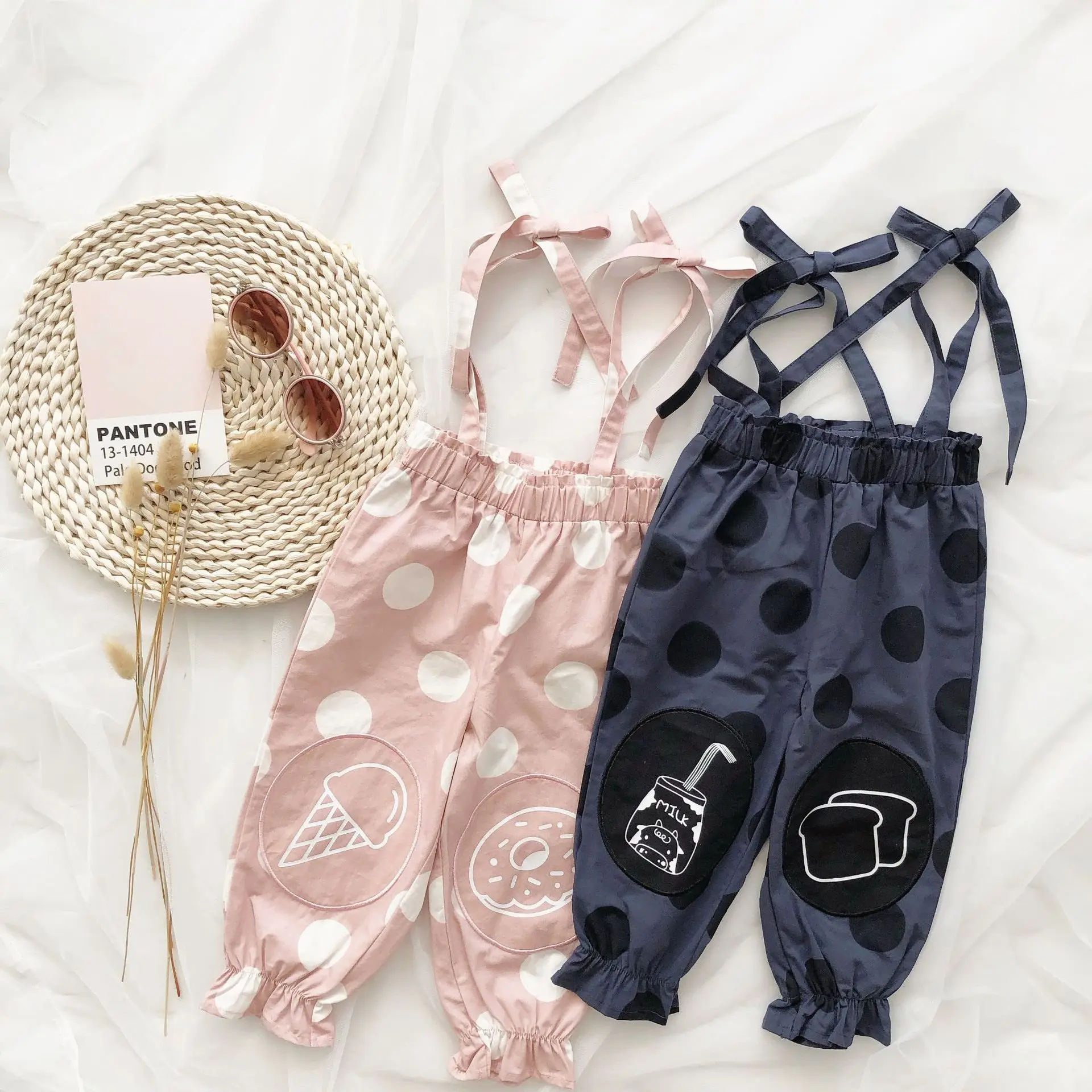 

2 3 4 5 6 Years Toddler Girls Pants Fashion Cartoon Dot Printing Overalls for Girl New Arrival Fashion Baby Kids Strap Pants New