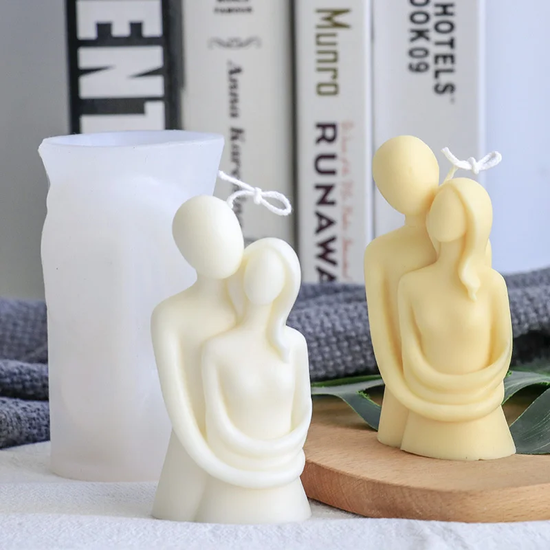 

Nordic Style Couple in Hug Statue Silicone Candle Mold DIY Handmade Epoxy Resin Aromatherapy Making Mould Plaster Ornaments Mold