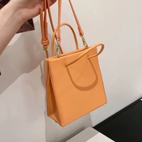 elegant candy color tote bag new high quality pu leather womens designer handbag vintage shoulder messenger bag