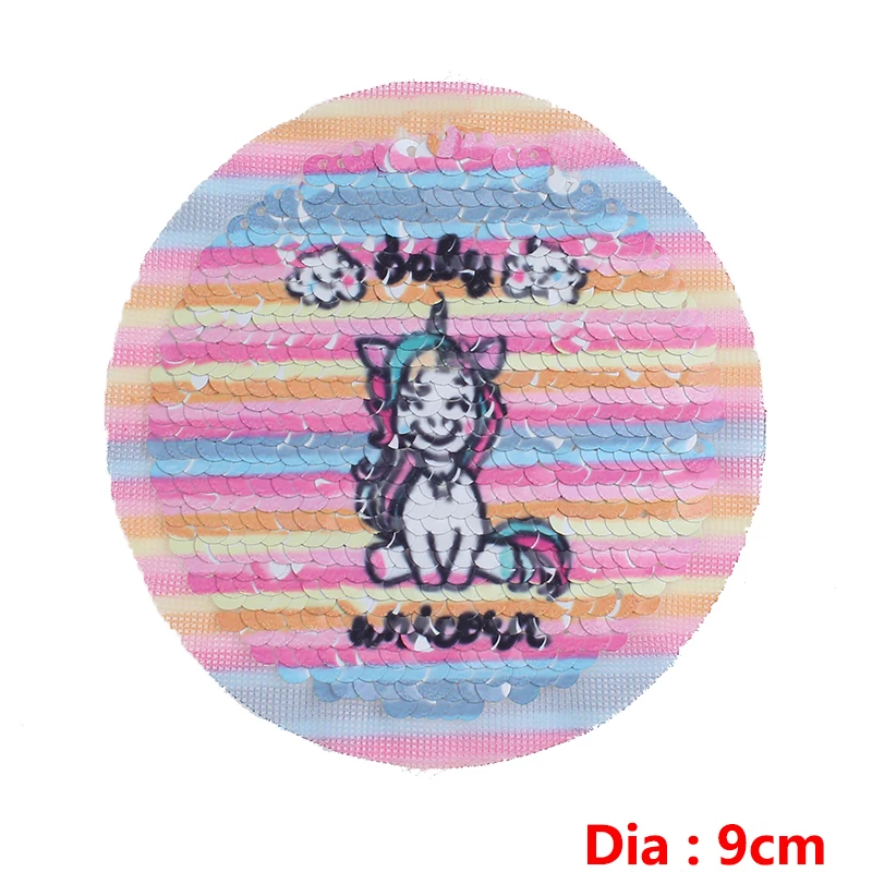 

DIY Cartoon Patch Unicorn/Rainbow Sequined Patches For Clothes Reversible Patches For Clothing T-shirt Stickers Stripes
