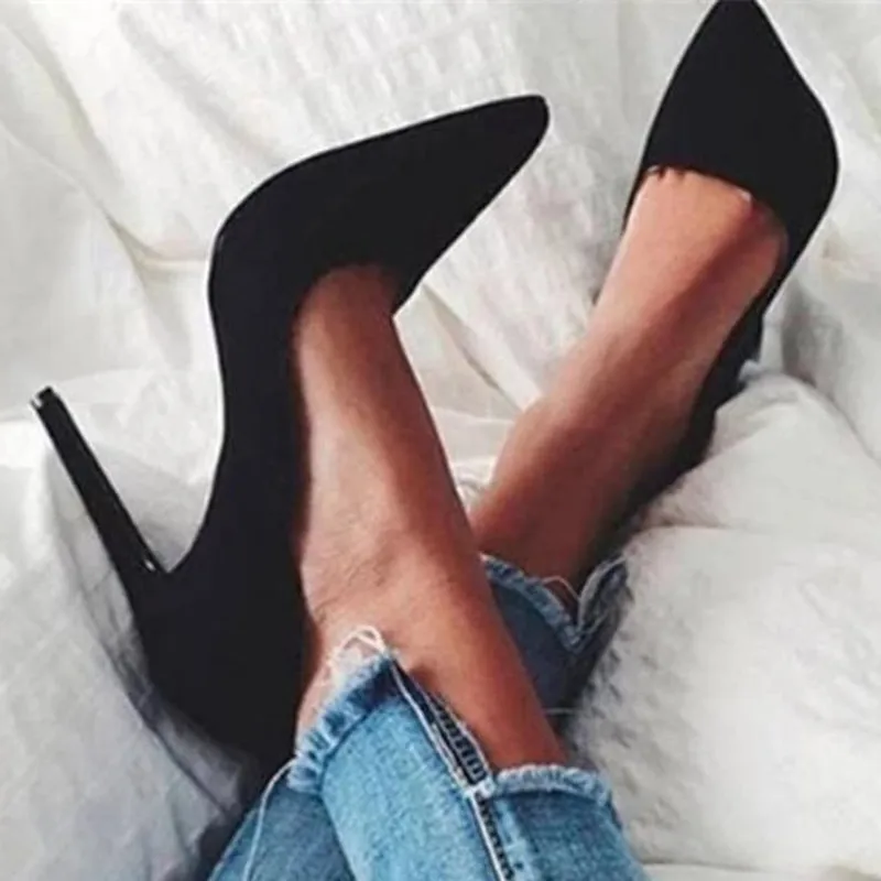 Woman Pumps Shoes High Heels faux slim suede slip on Sexy Dancing Party Wedding ladies shoes black leopard Zapatos De Mujer | Обувь