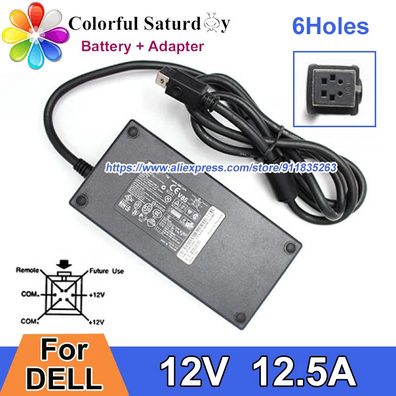 

6HOLE ADP-150BB B AC Adapter 12V 12.5A 150W ADP-150BB 3R160 For DELL OptiPlex SX260 270 SX270 GX260 GX270 SX-270 SX-260 Charger