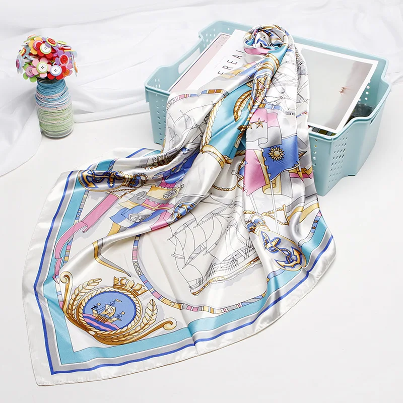 

QLUKEOYY Printed Scarves for Women Spring Summer 2021 Professional Airline Stewardess Scarf
