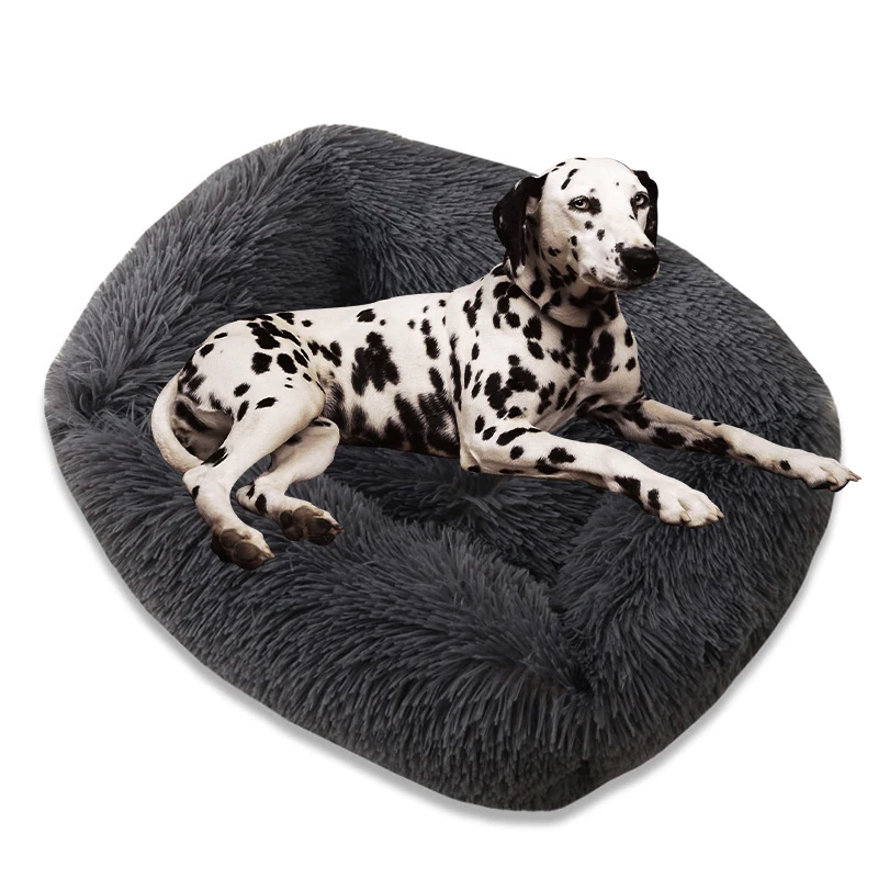 

Cozy Plush Calming Pet Dog Bed Basket Square Cat Nest Hondenmand Soft Winter Warm Sleeping Mat House for Small Medium Large Dogs