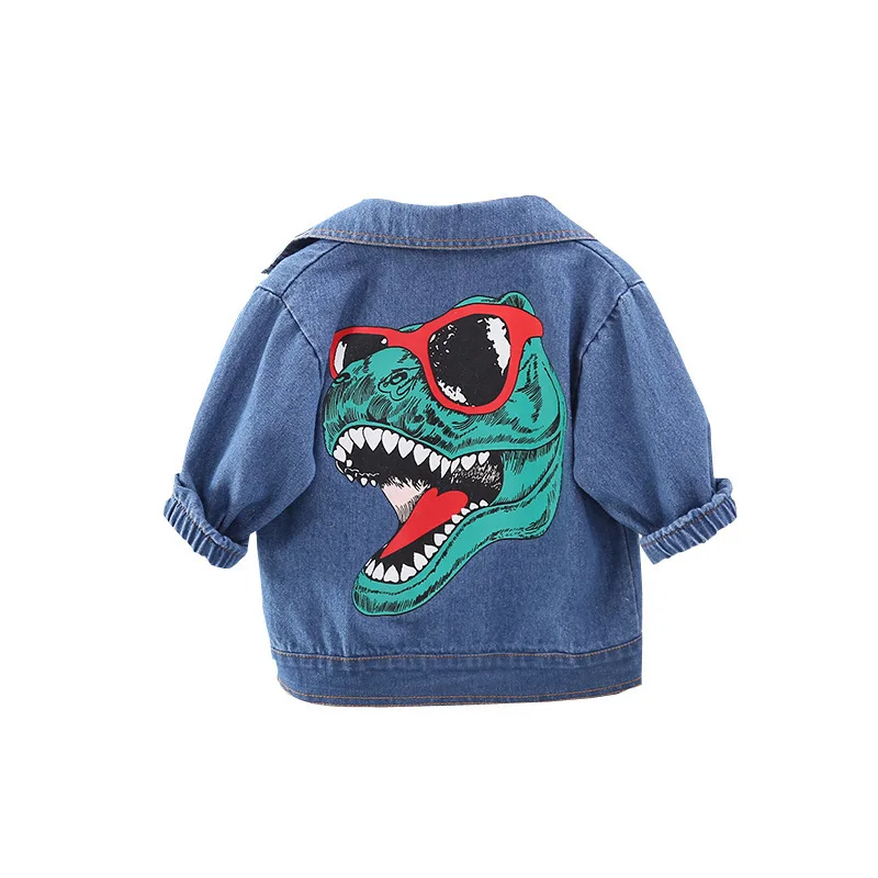 

Baby Boy Denim Jacket Kids Cartoon Dinosaur Tops Autumn Toddler Warm Clothes Frosted Toddler Daily Wear Fashion Looks YE04212
