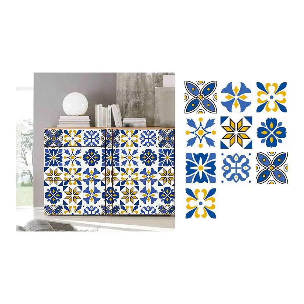 

10pcs Simulated Tile Sticker Self-adhesive Wall Decal Waterproof Wall Sticker Bathroom Kitchen Decoration