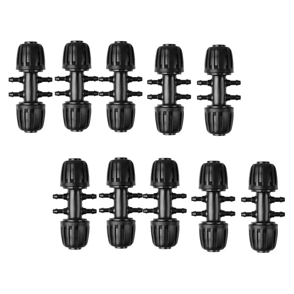

10pcs 6 Ways Pipe Connector 16mm to 4/7 Adapter Pipe Joint Irrigation Tool