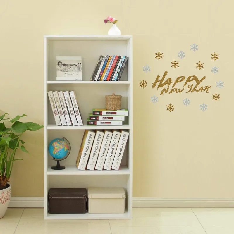 Счастливого Рождества снежинка лось мультфильм DIY наклейки на стену для детской