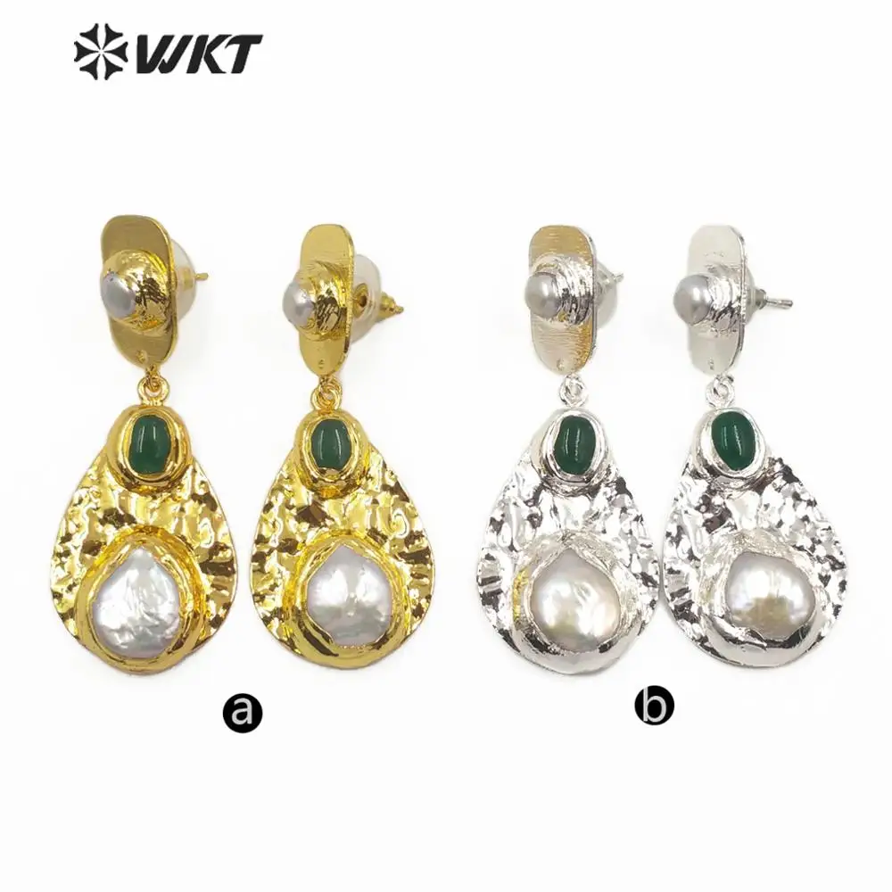 WT MPE014 роскошные женские серьги в виде капли воды из пресноводного жемчуга с