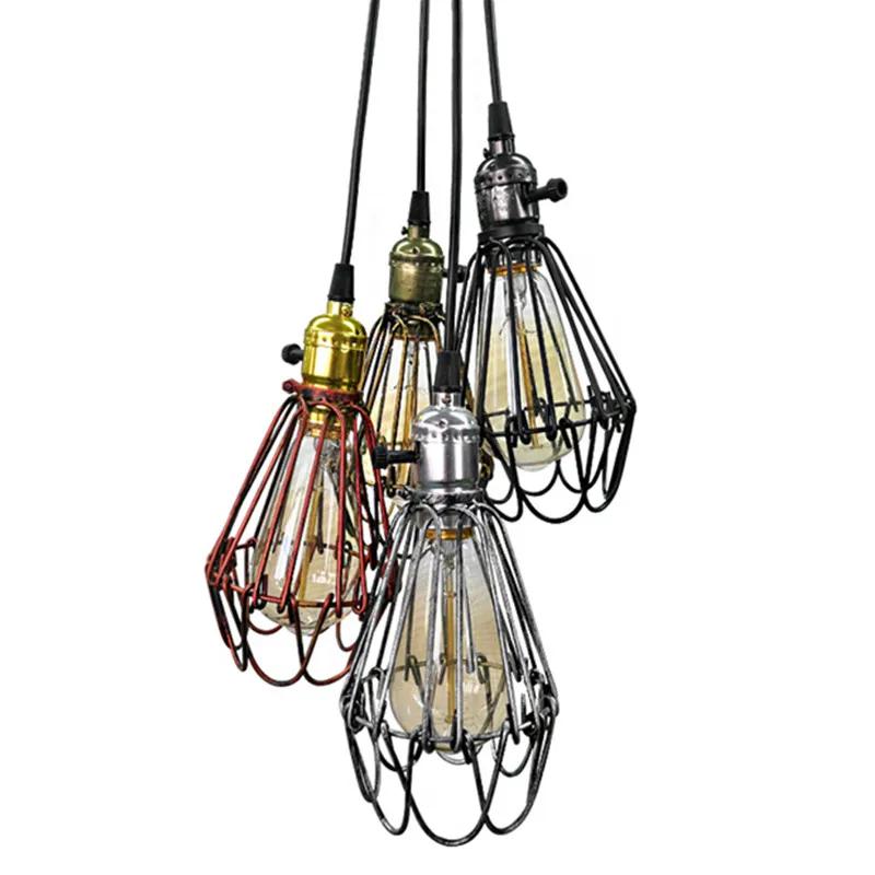 

Лофт ржавчина клетка Ретро подвесной светильник Промышленный Железный американский кантри Потолочный подвесной светильник абажур для рес...