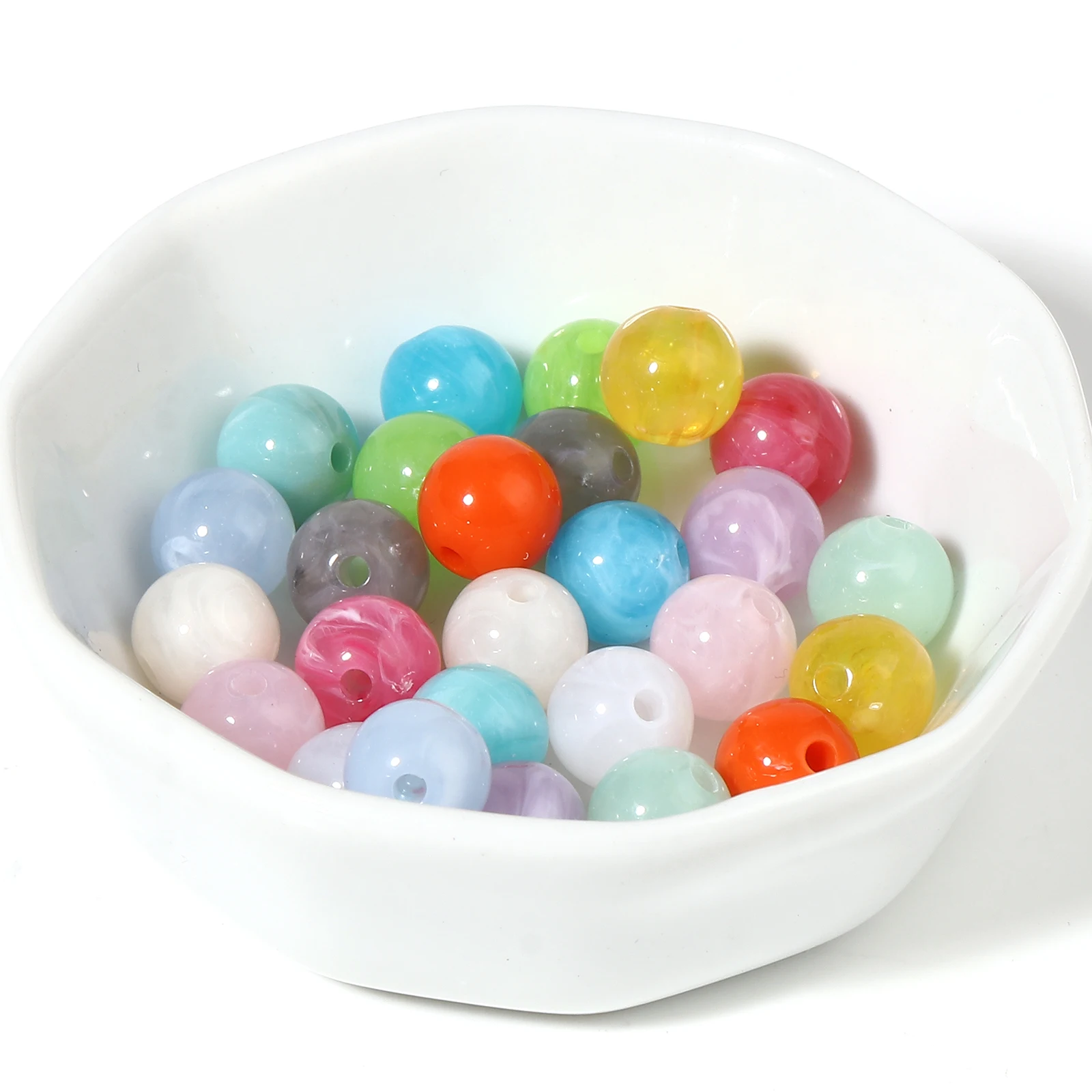 

10mm Acrylic Beads Round Ball Multicolor Loose Spacer Beads DIY Making Bracelets Necklace Women Party Jewelry Gifts,100PCs