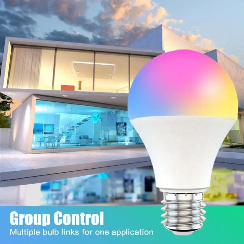 

15W WiFi Smart Light Bulb E27 E26 B22 Dimmable RGB+CCT Smart Light Bulb Voice Control Work With Alexa Google Home Accessories