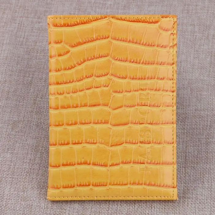 Yellow TRASSORY Аллигатор кожа паспорт и дорожный держатель документов Обложка для паспорта чехол для мужчин и женщин - Цвет: Yellow