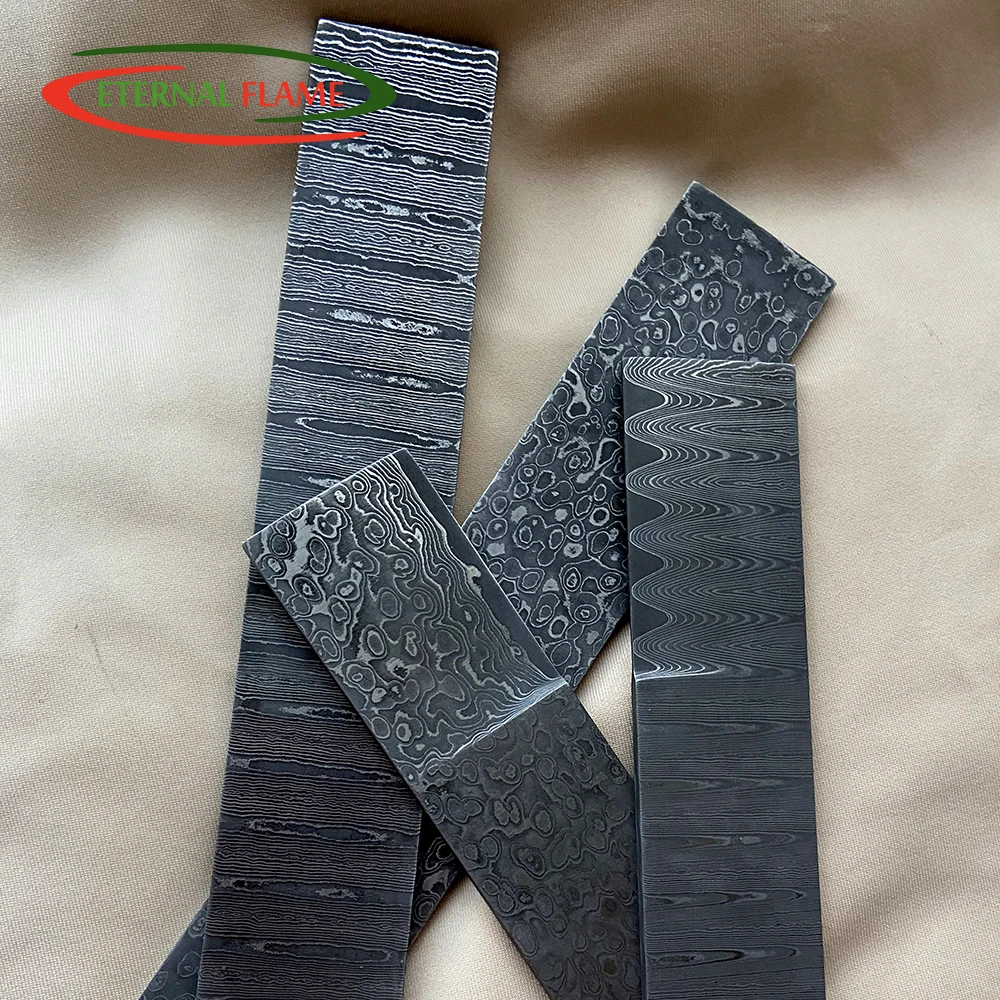 Damaskus Stahl Platte Billet Blatt Messer Machen Sandwich Muster Klinge Blank Wärme Behandlung DIY Material