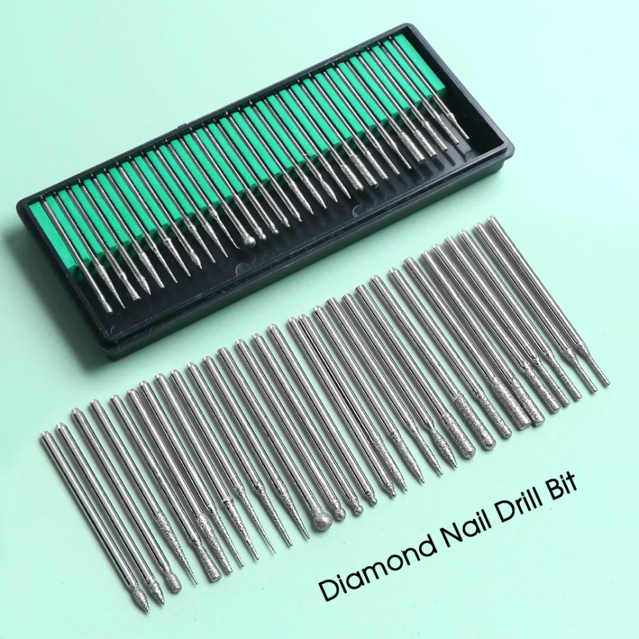 12/30 шт алмазные Кварцевые фрезерные сверла для ногтей набор электрических