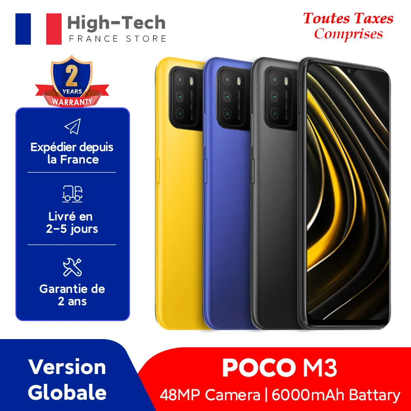Смартфон POCO M3 глобальная версия 4 ГБ 64 ГБ/128 Snapdragon 662 дисплей 6 53 дюйма тройная