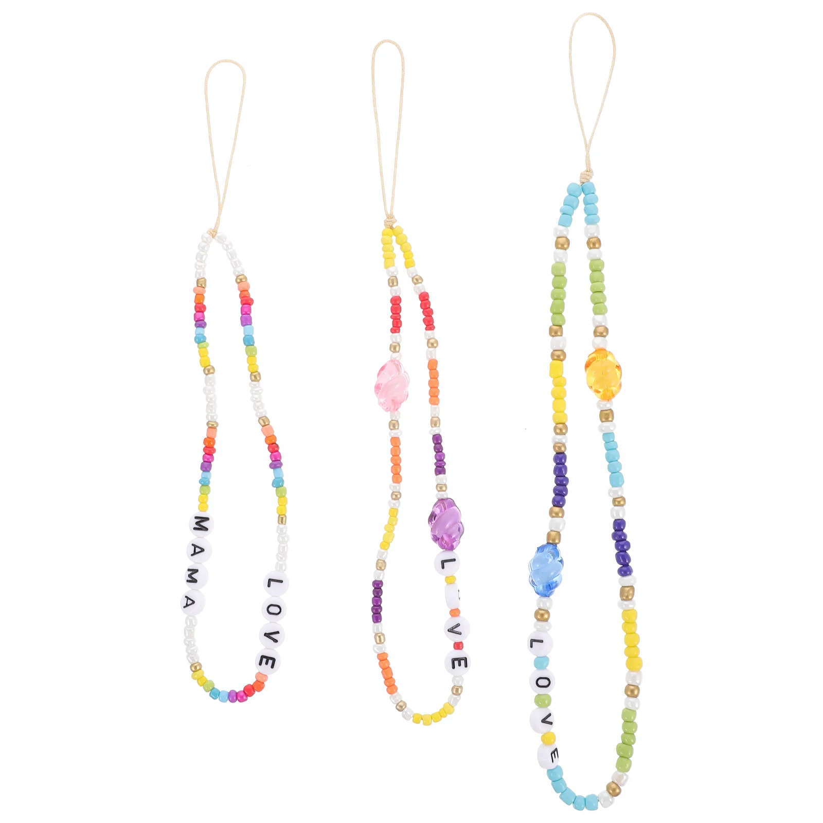 

3PCS Wrist Strap Girly Style Mobile Phone Lanyard Short Mobile Phone Rope