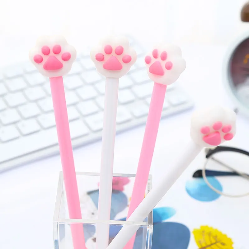Корейские милые белые гелевые ручки в виде кошачьей лапы забавные кавайные