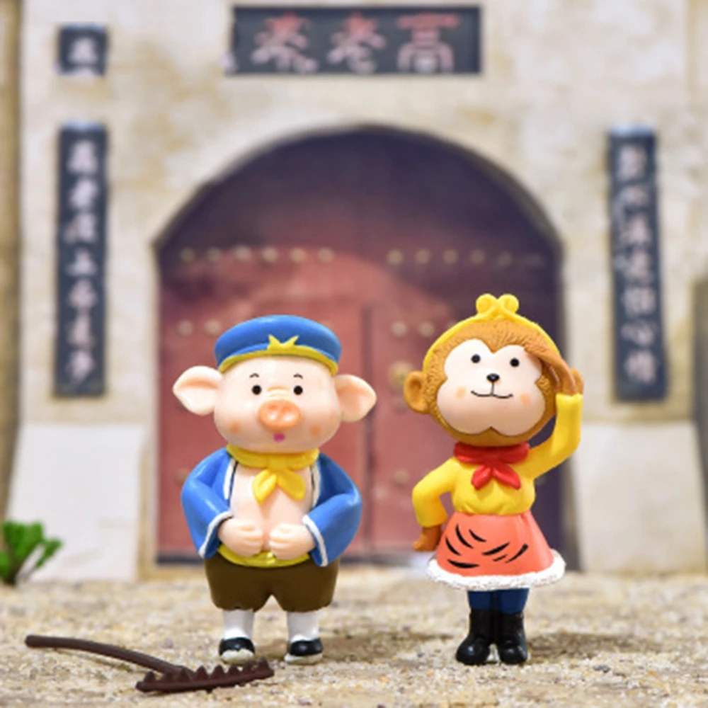 4PC/set Journey To The West Monk Pig Small Statue Figurine Crafts Ornament Miniatures Car DIY Decor | Дом и сад