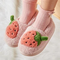 2021 children winter cotton slippers kids boys warm plush thicken shoes fruit indoor home boot fashion girls boys shoes