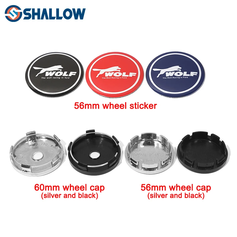 4 шт. 56 мм или 60 логотип автомобиля волк колпачок центральной крышки обода значков