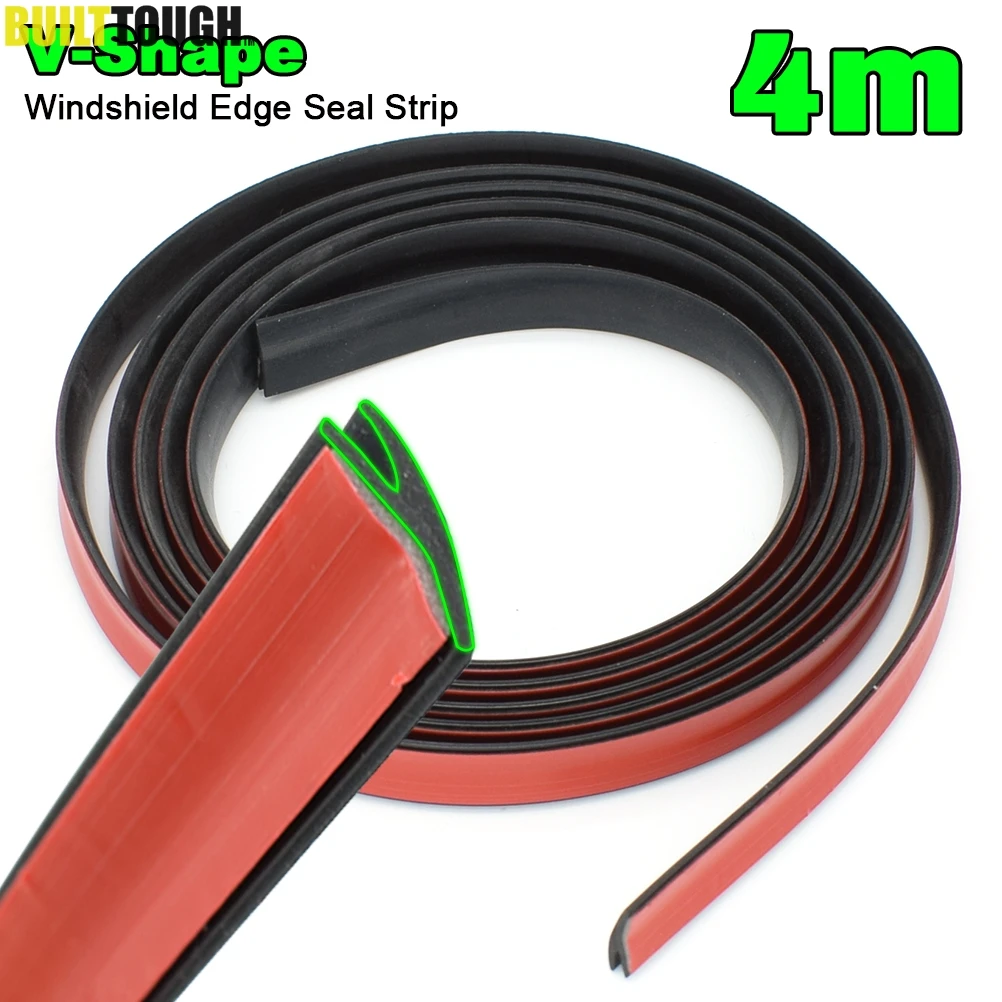 4 Meter Universal Car V Shape Rubber Seal Weather Strip Windshield Hollow Glass Window Edge Moulding Trim Decorate Weatherstrip