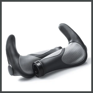 Mountain Bike Vice Handle Rubber Horn Bicycle Handlebar Riding Accessories Bilateral Locking Non-slip Vice Handle Bike Grips