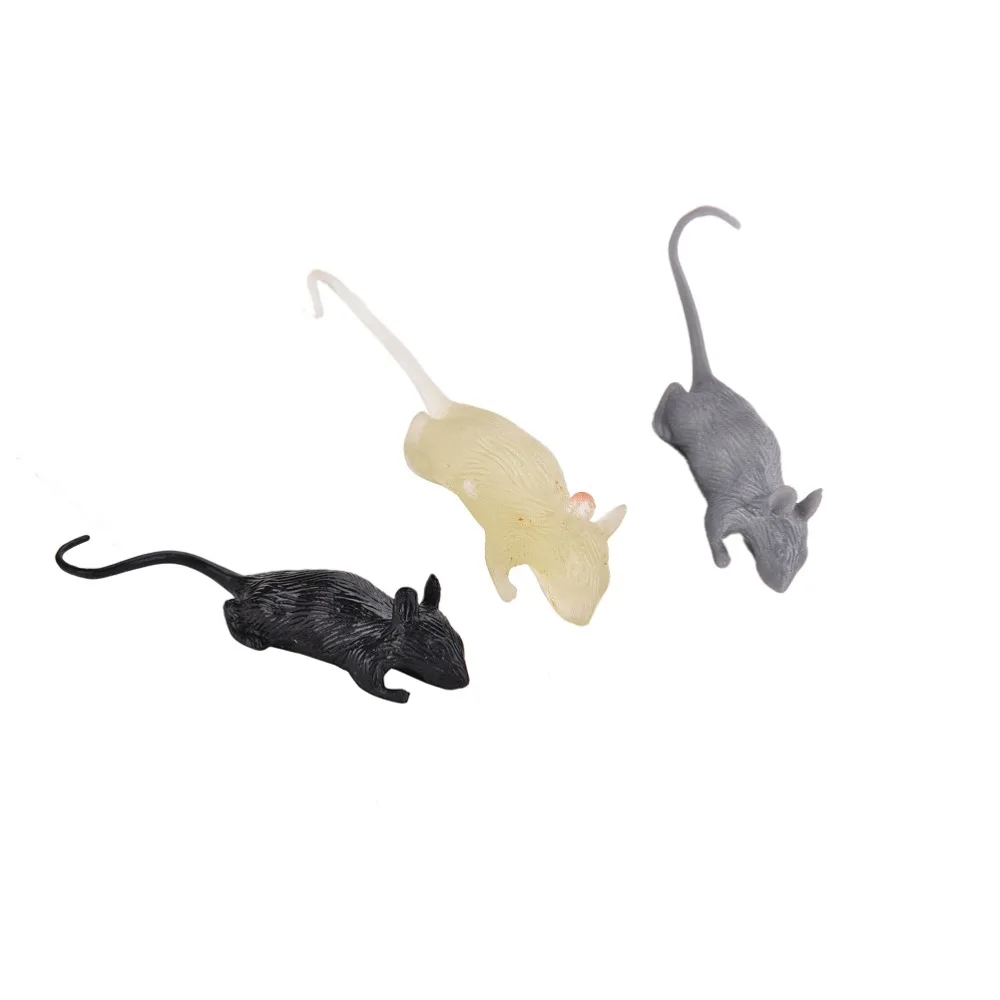 

1/2Pcs/set Black White Mouse Toy Mice Rubber Mouse Rats Figurines Realistic Toy Scary Joke Plastic Craft Funny Gifts for Friends