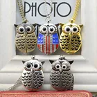 Винтажные бронзовые милые искусственные ретро Подвески в виде совы, длинное ожерелье, аналоговое ожерелье, карманные часы с животными, подарок #10