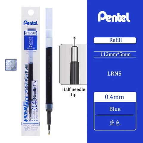 Pentel Energel гелевая заправка LRN5 LRN4 0,5/0,4 мм для BLN75/BLN105, гладкая и быстросохнущая канцелярские принадлежности для студентов