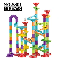 113935045 pieces set diy marble construction race track building blocks marble runs kids maze ball roll toys christmas gifts