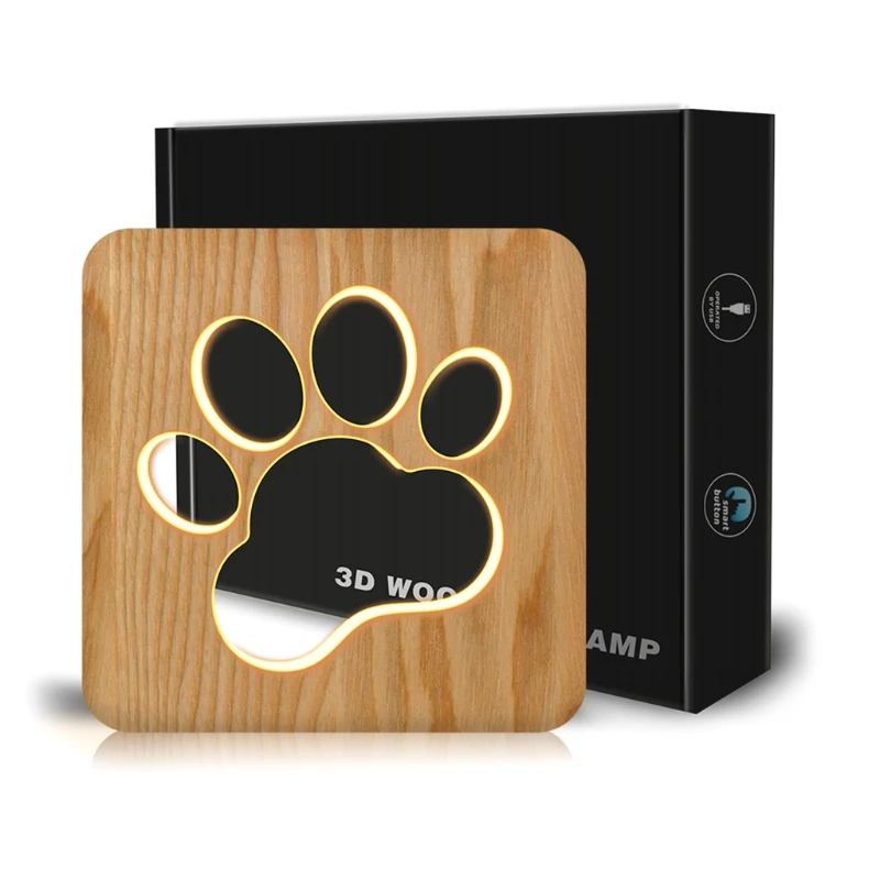 

Теплый белый яркий светодиодный ночсветильник с питанием от USB, милая деревянная лампа для декора комнаты подруги, подарок на день рождения,...