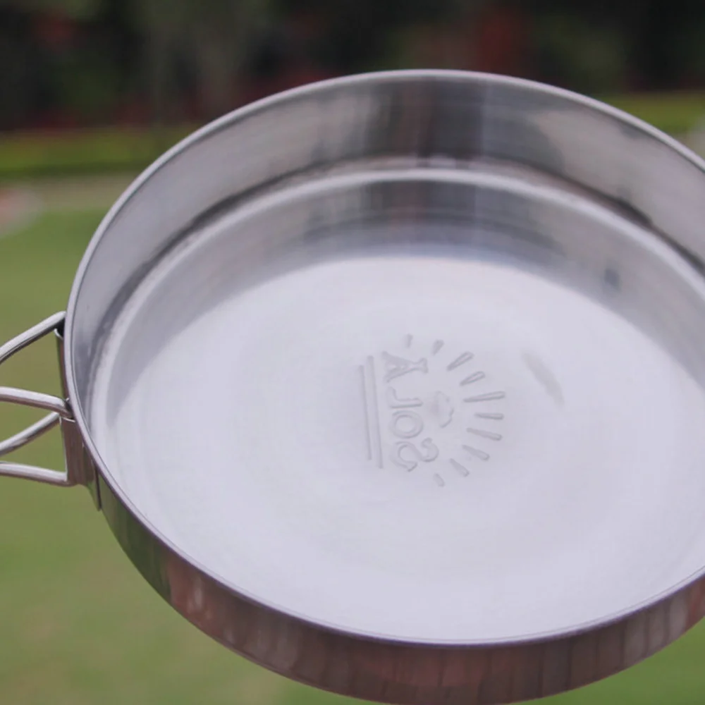 

Non-stick Frying Pan Stainless Steel Outdoor Camping Pot Foldable Frying Pan