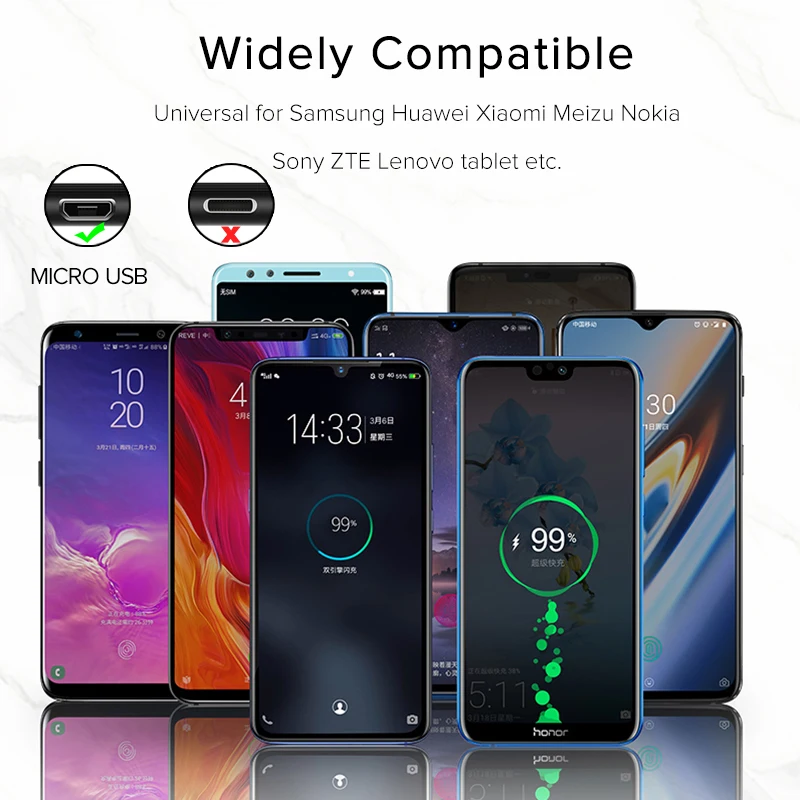 EECPT 3A кабель Micro USB для передачи данных Быстрая зарядка Microusb телефон зарядное