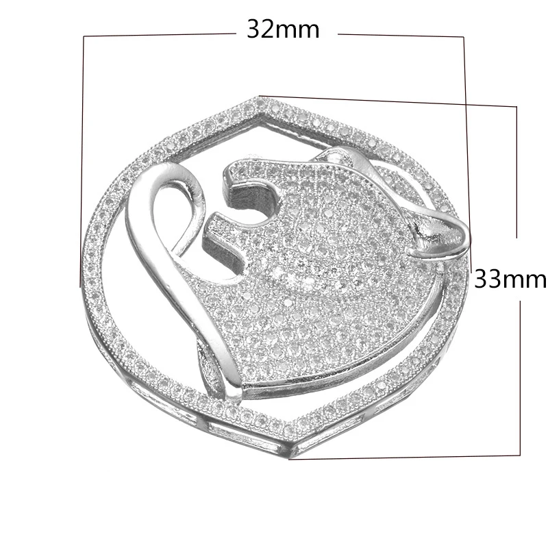 

5pcs Micro Pave Zircon Pendant Animal Head Copper Connector For DIY pearl Beads Necklace Jewelry Making DIY Accessories JC196