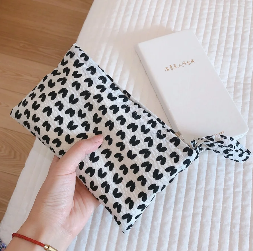 

Floral Girl Women's Cosmetic Bag Cotton Fabric Make Up Bag Organizer Beauty Case Storage Coin Purse Sanitary Towel Mini Pouch