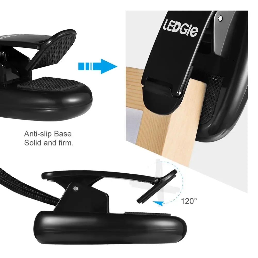 Светодиодная лампа для чтения с зажимом компактный перезаряжаемый светильник и