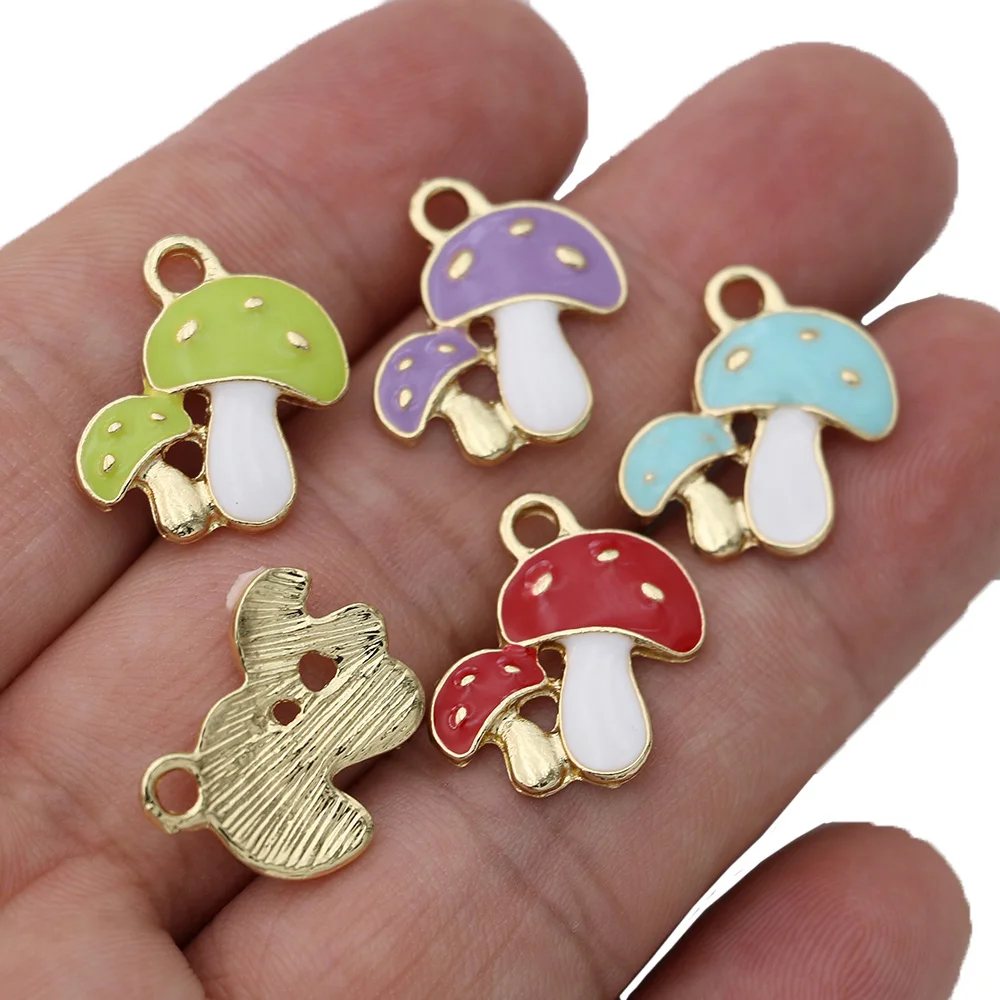 5 шт. подвеска в виде зеленых грибов для изготовления ювелирных изделий |