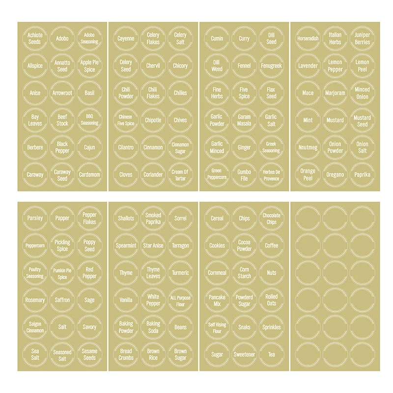 132 шт. 144 Кухня бутылка для банок контейнер этикетка различных Еда прозрачные