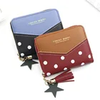 Женский кошелек, короткий кошелек на молнии с кисточкой, кошелек из искусственной кожи для монет, удостоверения личности, кредитных карт, визитницы, чехол, женский клатч вечерние, кошелек для денег