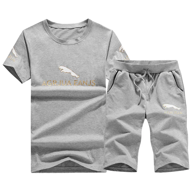 2 шт. новые комплекты футболок Мужская модная толстовка мужские футболки + шорты