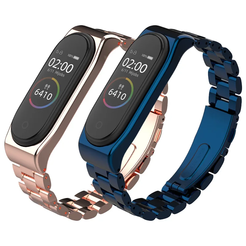 Mi Band 4 металлический ремешок для наручных часов из нержавеющей стали аксессуары